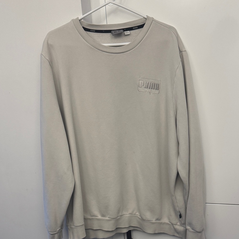 Puma Men's Cream Crewneck Sweater